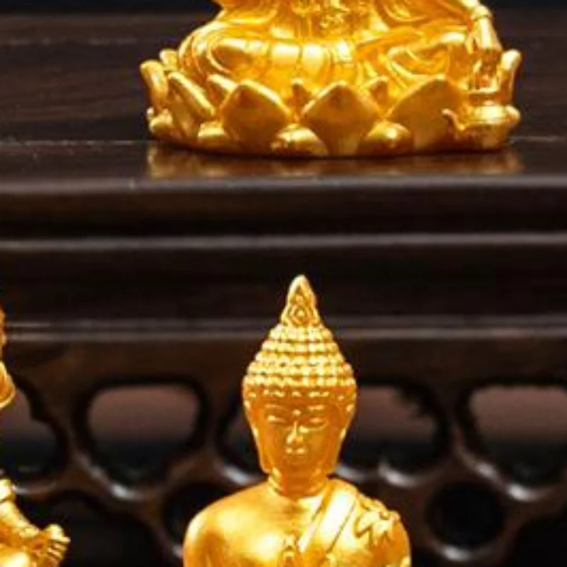 4Pcs Miniature Buddha Statues, In Various Shapes, Are Resin Handicrafts, Altar Ornaments, And Desktop Decorations