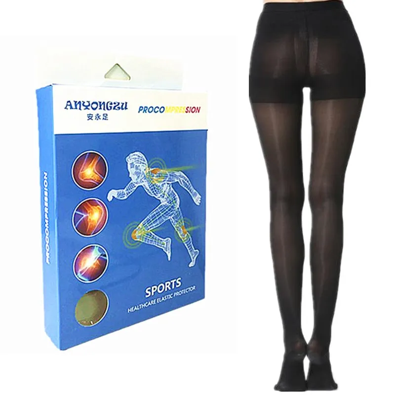 Summer Thin 200D Prevent Varicose Veins Pressure Pantyhose High Elastic Close-fitting Package Toe Relieve Pain Stocking