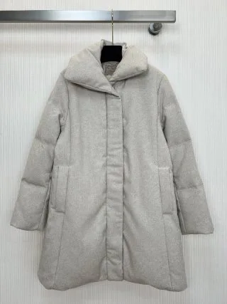 2025 ملابس نسائية بياقة واقفة معطف متوسط الطول دافئ 1024 #1