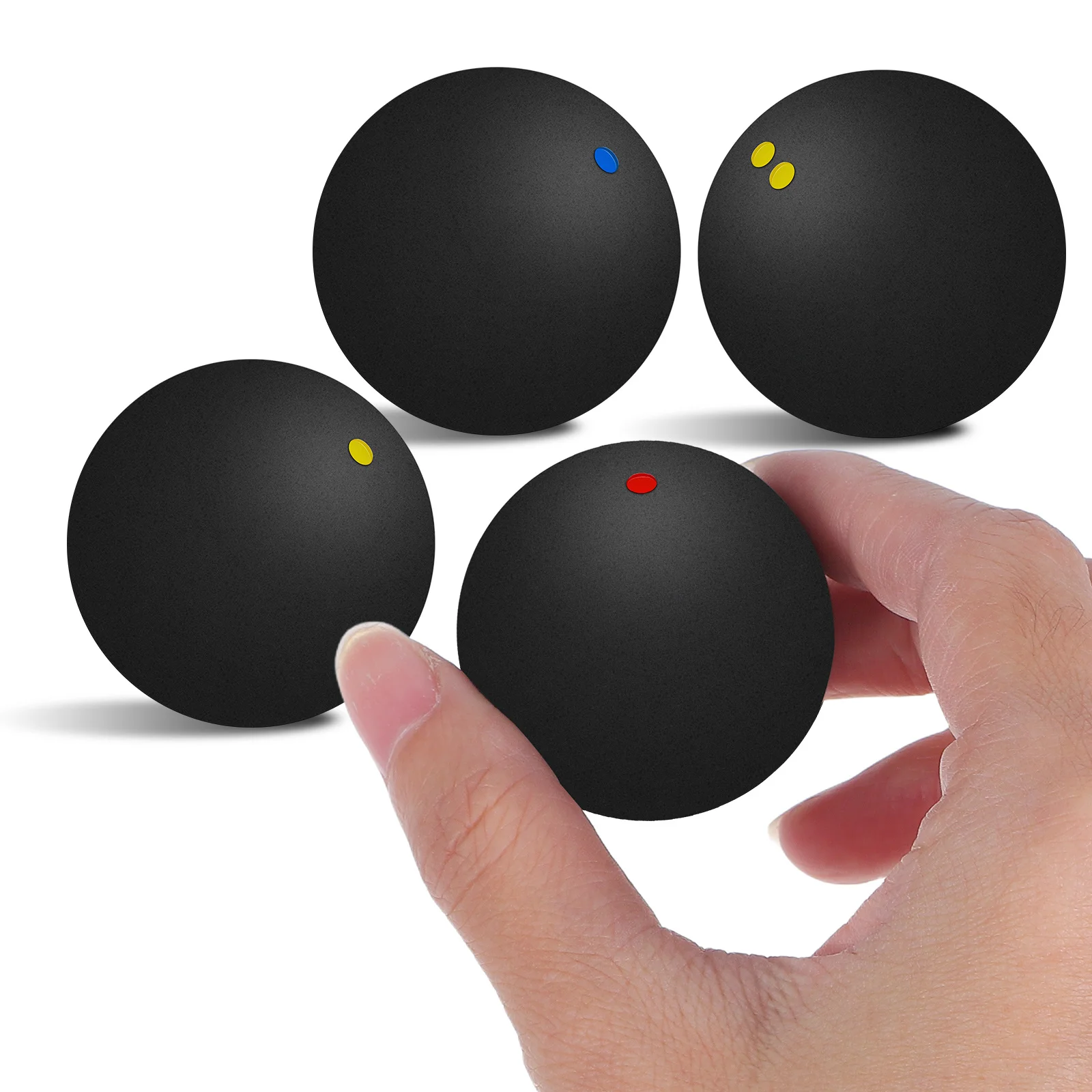 

4Pcs Squash Balls Rubber Bounce Balls High Elasticity Durable for Indoor Outdoor Training Practice Sports Equipment