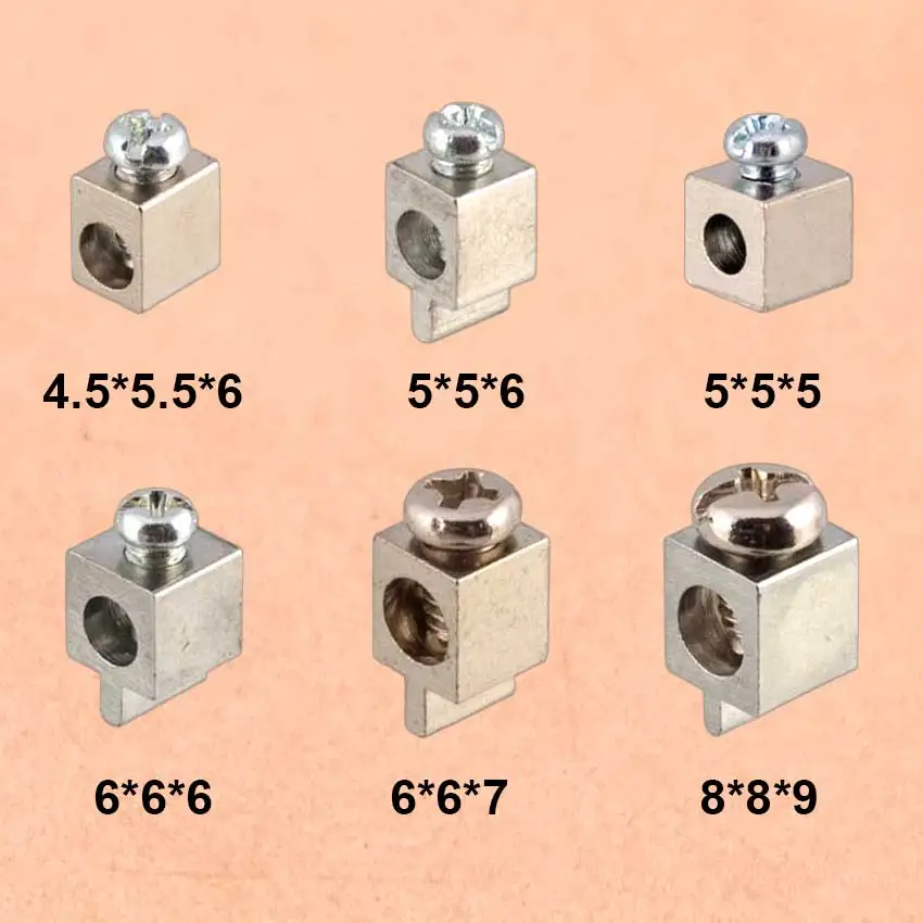 10pcs DC Terminals Through Hole High Current 15A 20A PCB Screw Copper Square Solder Board Drive Power Wire Terminal Connector