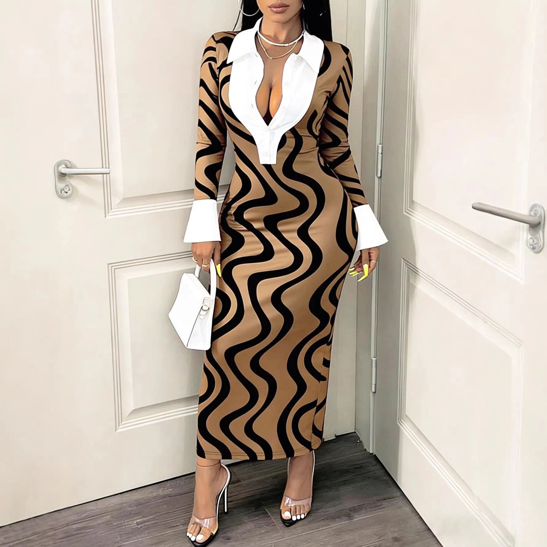 

Африканские платья для женщин: элегантное весенне-осеннее платье макси с длинным рукавом в стиле дашики, традиционная африканская одежда для женщин, коллекция 2026