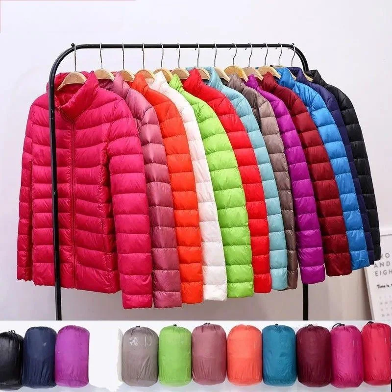 Autumn Winter New Style Korean Version down Cotton Women's Lightweight Short Slim Fit Stand Collar Hooded Jacket out of Season