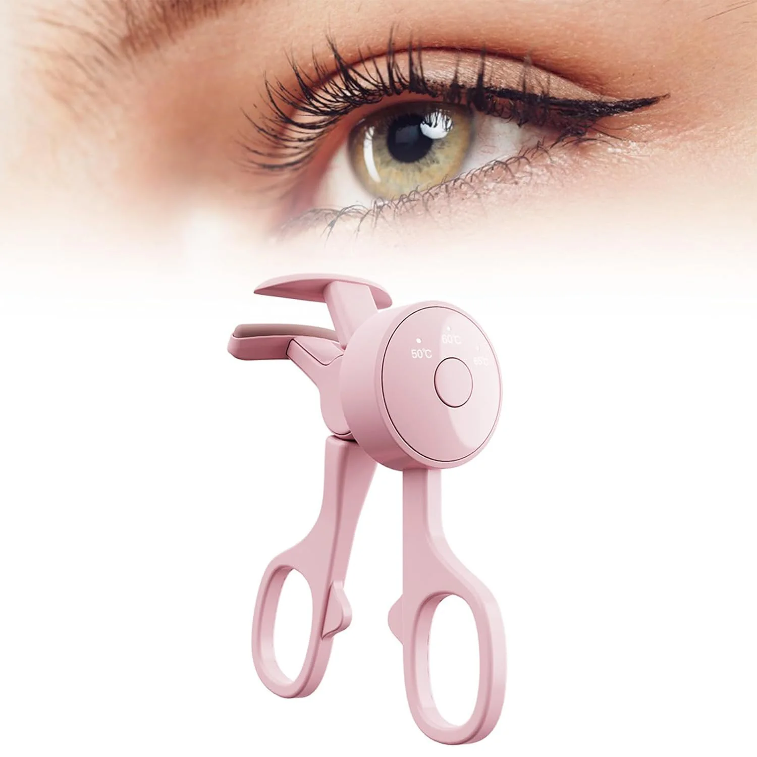 Heated Eyelash Curler Electric 3-Level Temperature Control Long-lasting Curling Shaping Portable Rechargeable Eyelash Curler