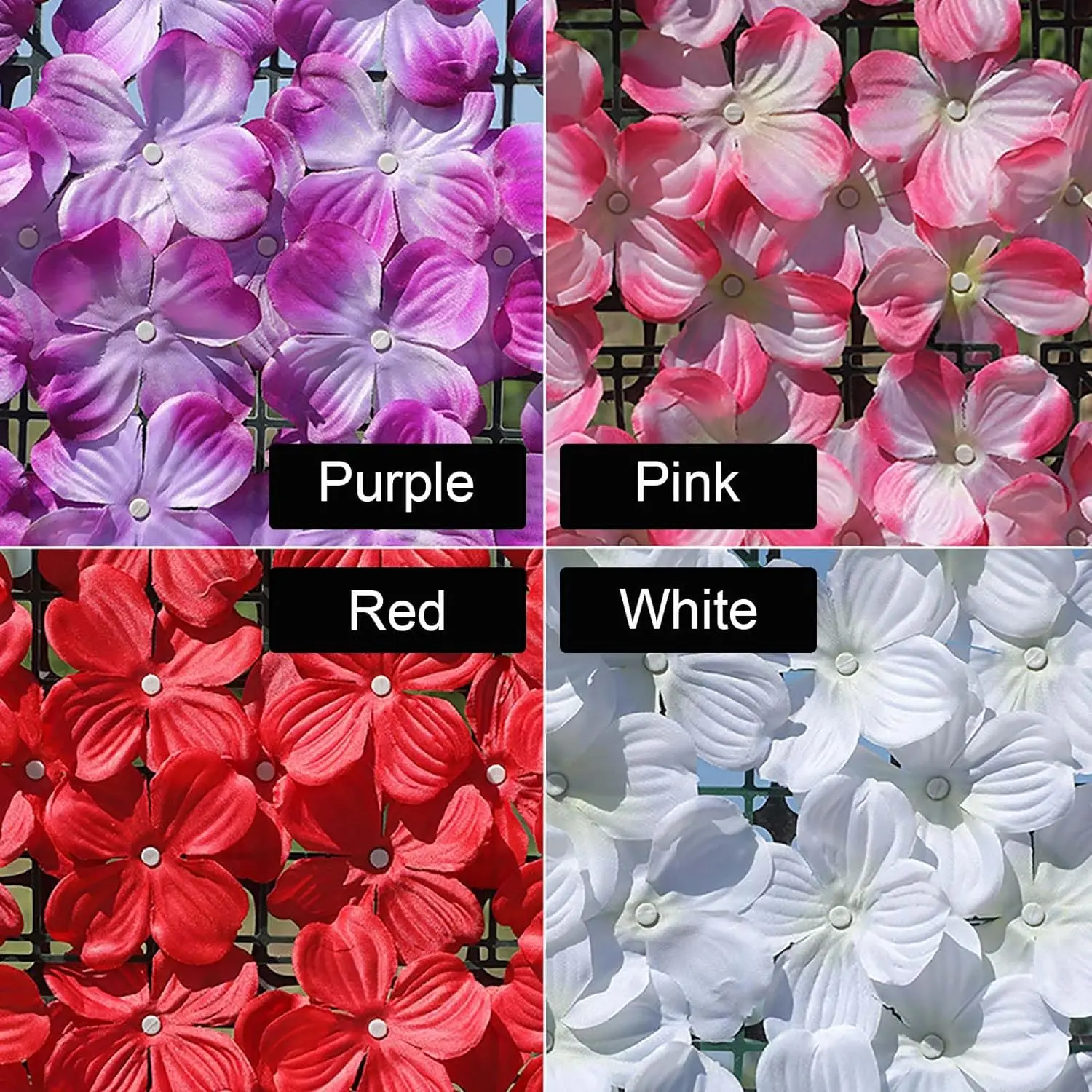 Simulation artificial fence hydrangea  wall fence patio outdoor fake flowers  fence ceiling decoration flower rows