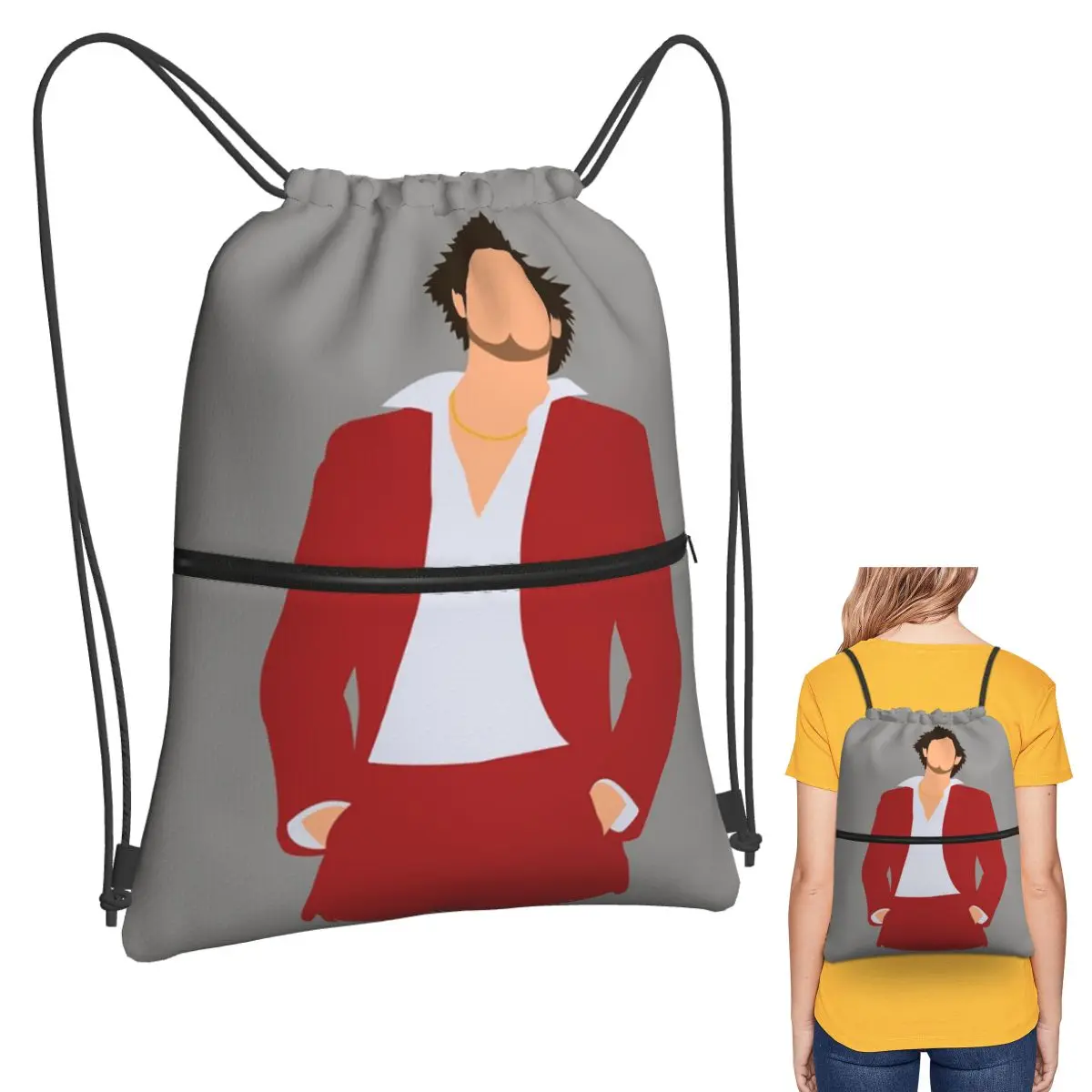 

Yakuza Like A Dragon Ichiban Kasuga Kazuma Kiryu Backpacks Fashion Drawstring Bags Sports Bag Book Bags for Man Woman School