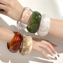 Vintage Resin Cute Bracelet Bangles for Women Fashion Jewelry Acrylic Wide Irregular Geometric Party Hip Hop Bangle For Girls
