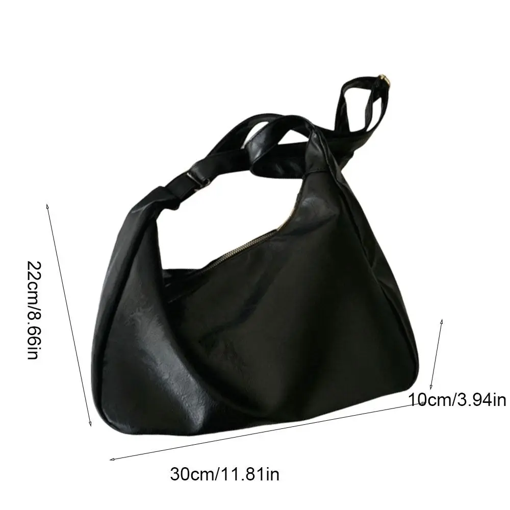 

Casual Square Boston Crossbody Bag Hobo Large Capacity Leather Shoulder Bag Zipper Solid Color Women Handbag Daily
