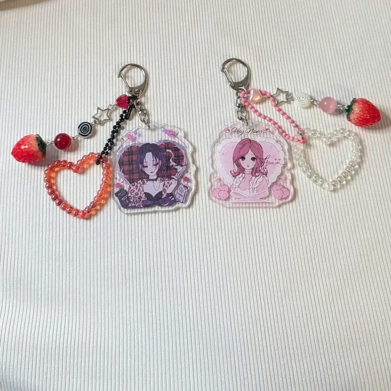 

Nana and Hachi acrylic keychain / Beaded Jewelry / Cute jewelry charm bead / Gift for her / Handmade / Y2K / Nana and Hachi