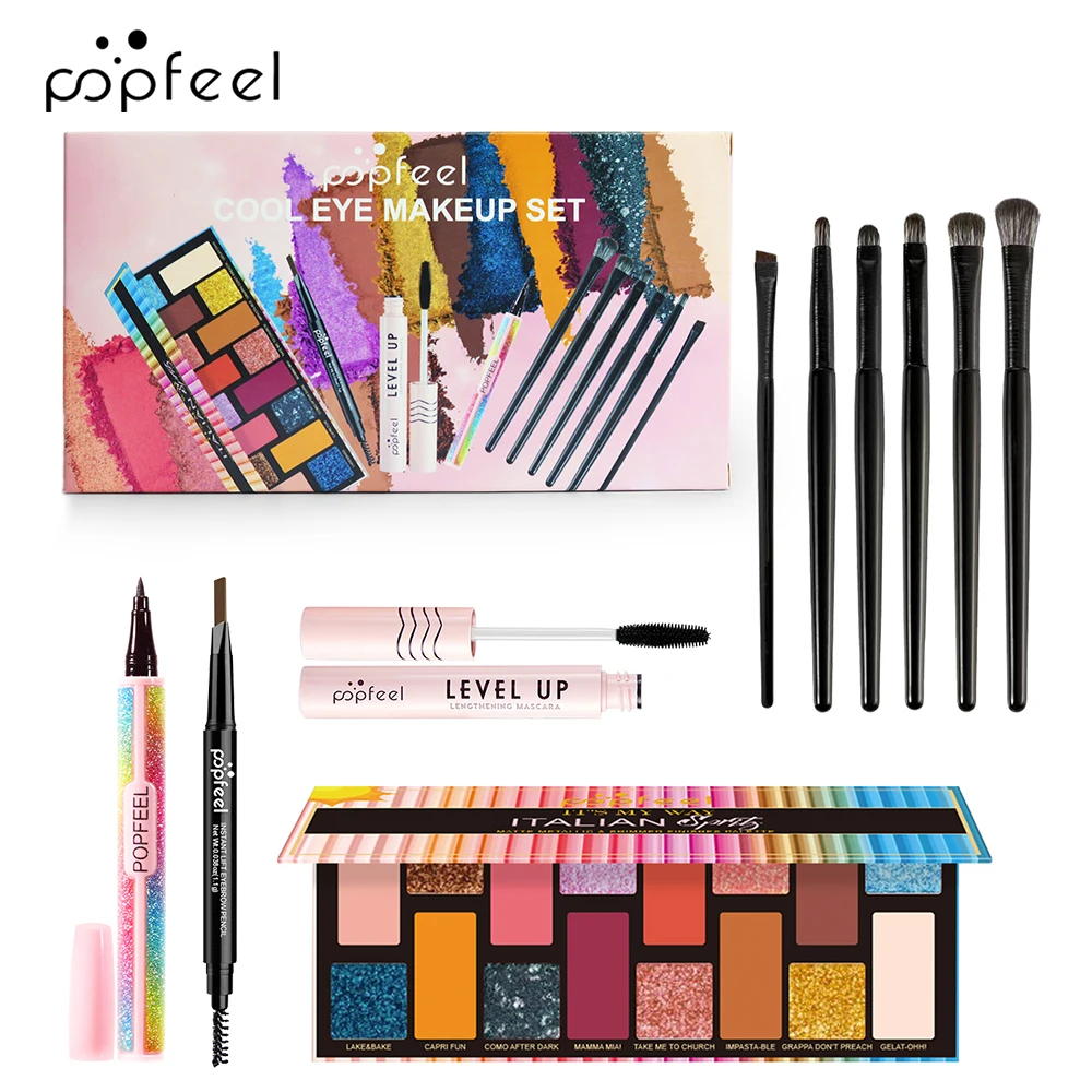 All-in-One Holiday Gift Makeup Set Cosmetic Essential Starter Bundle Include Eyeshadow Palette Lipstick Concealer Blush Mascara