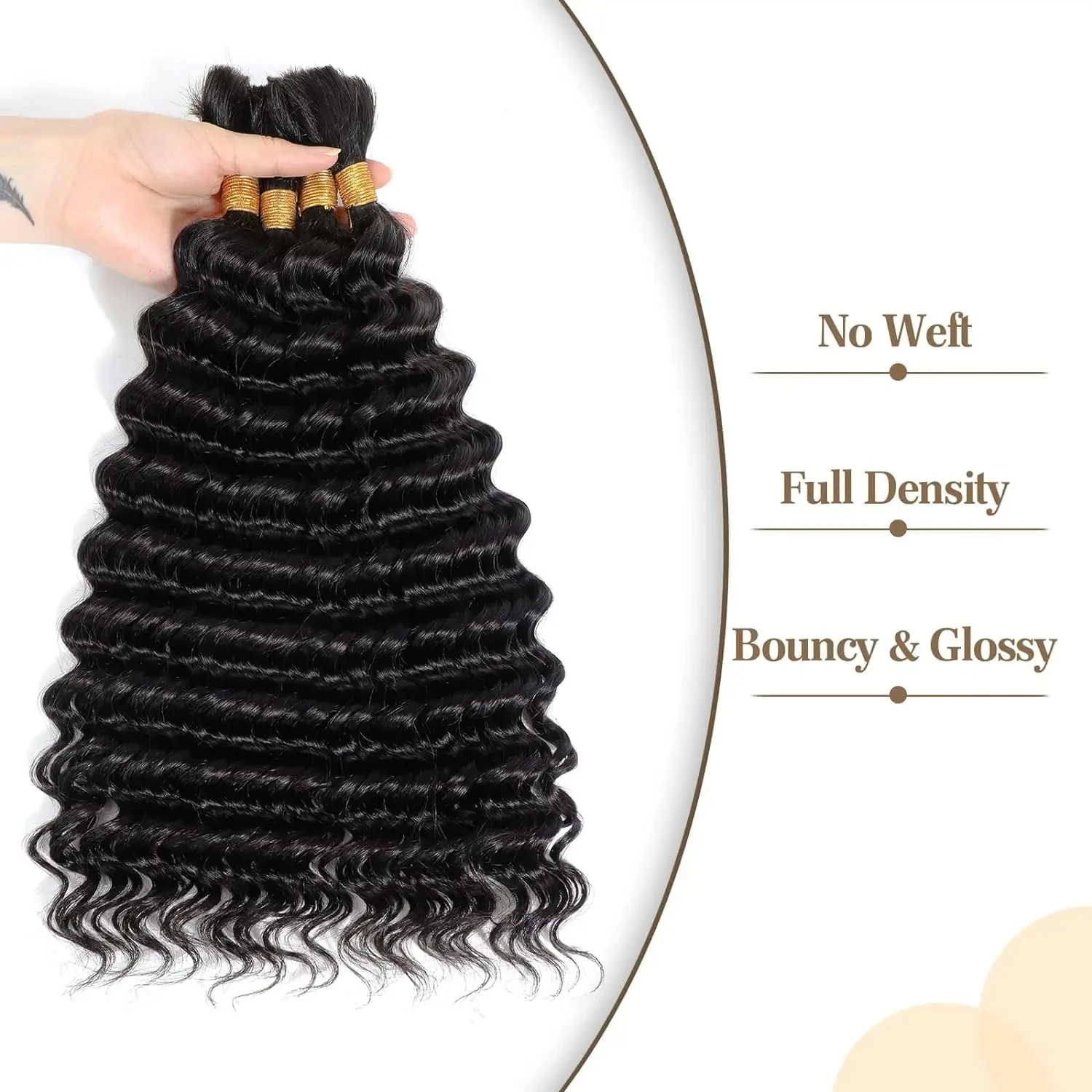Deep Water Wave No Weft Virgin – Water Wave Bulk Human Hair For Braiding Bewertung und Preis