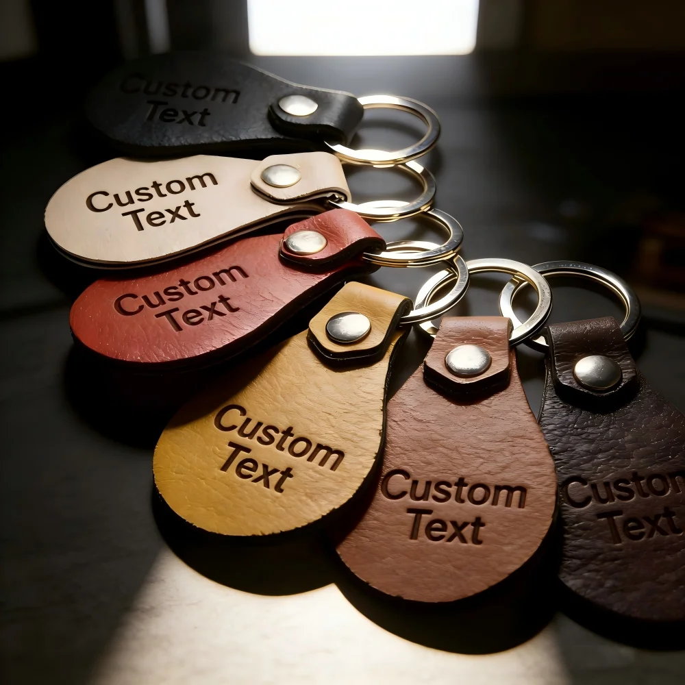 

Leather Key Ring Water Drop Leather Keychain Colorful PU Keyring Fashion Car Bag Pendant Decor Personalized Gift for Men Women