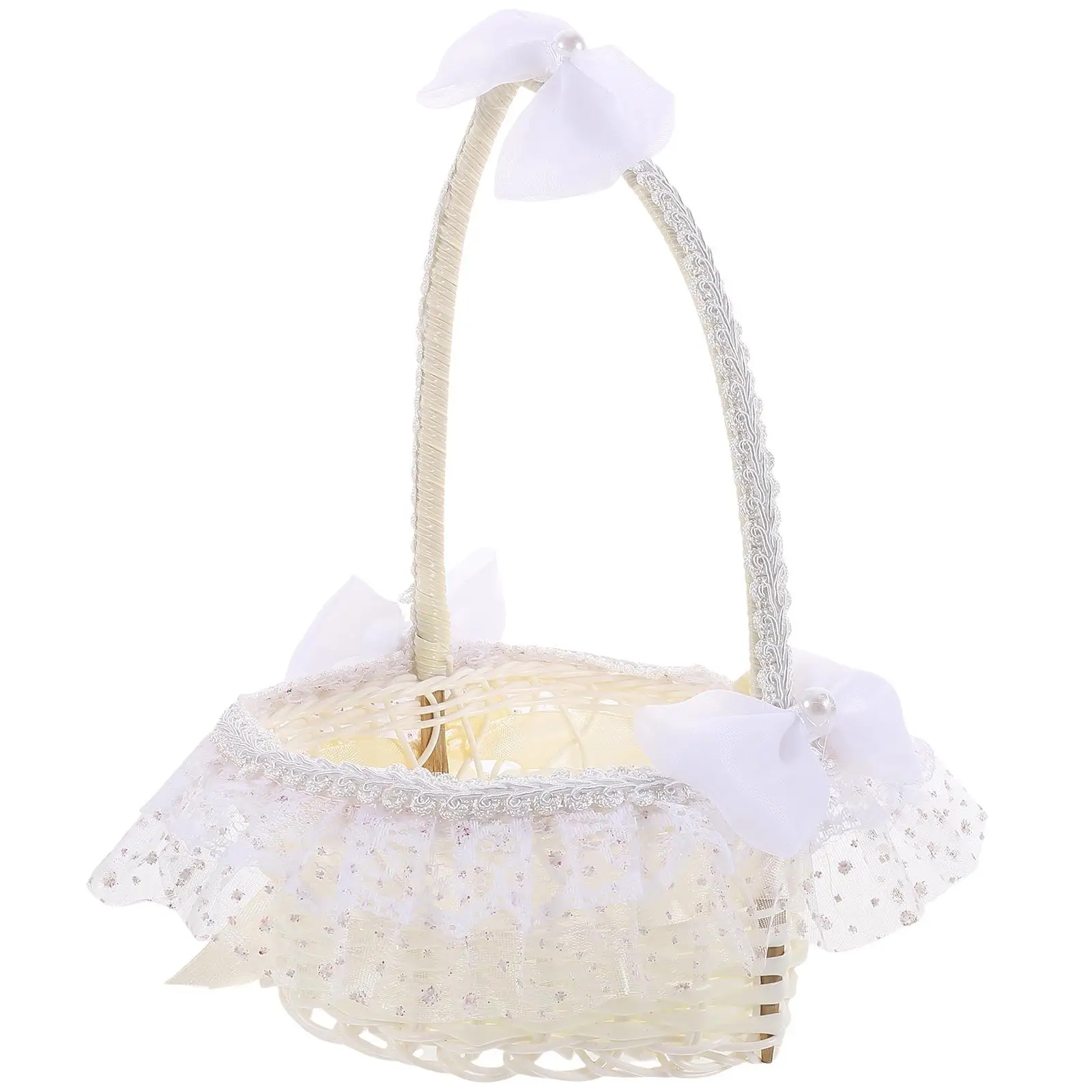 

Petal Basket Heart Shaped Wedding Decor Pink Flower Baskets Girls Boys Lightweight Reusable Banquet Party Events Rose