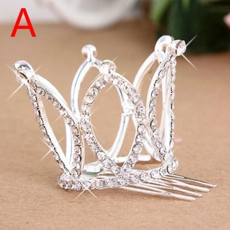 Kids Girls Glitter Crystal Rhinestone Twinkle Princess Crown Tiara Flower Girl Wedding Birthday Prom Hair Accessories