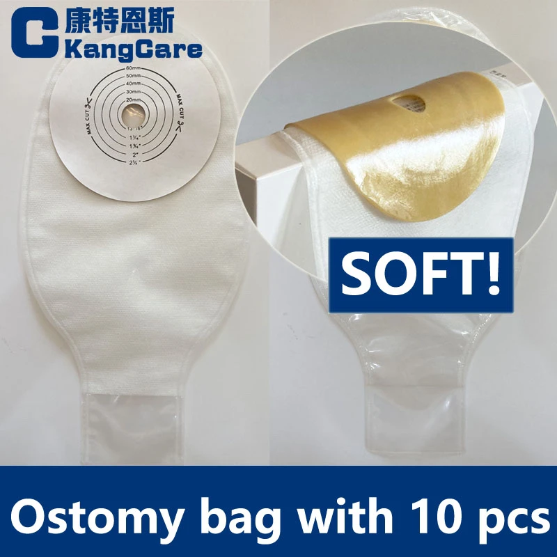 Colostomy Bags,One-piece system Ostomy Pouch with Clip Closure, for stoma size 15-60mm，10pcs