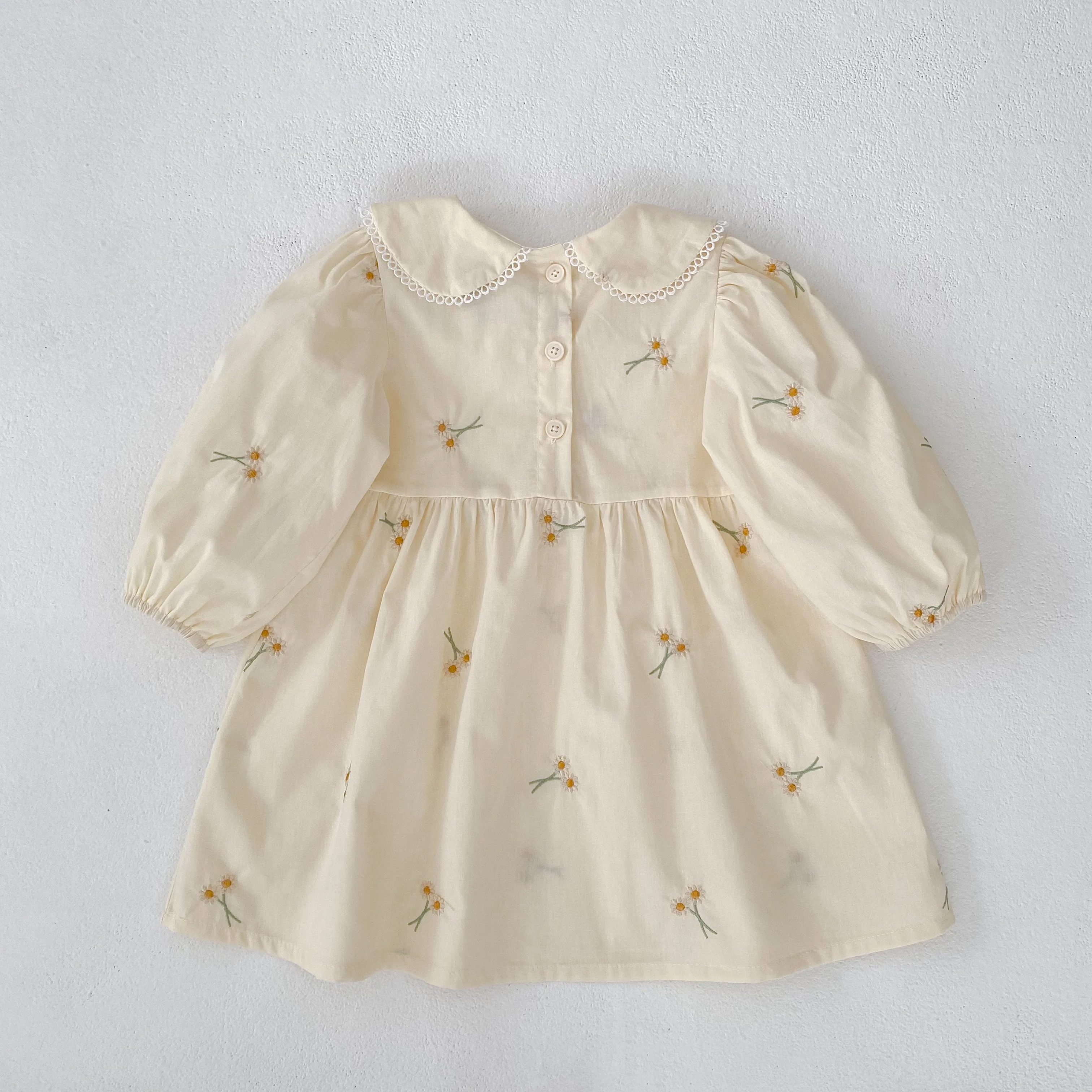 Frühling Kleidung Pastoralen Baby Mädchen Kleid Herbst Stickerei Baumwolle Floral Puppe Kleid Kinder Temperament Prinzessin Mädchen Kleid – Detail 5