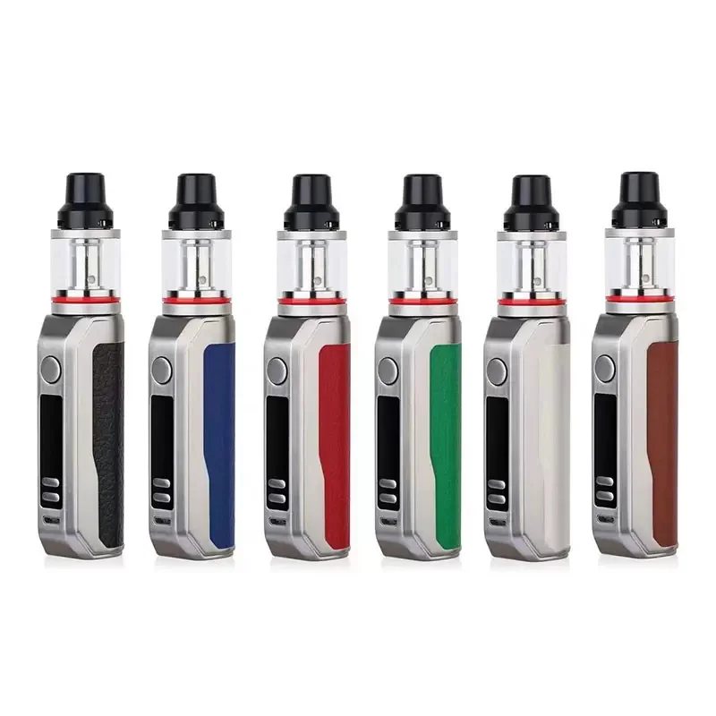 

E-cigarette 100W Vape Mod Kit Electronic Cigarette 2200mAh Battery 2ml Tank Thcik Oil Vaporizer OLED Screen with Leather Surface