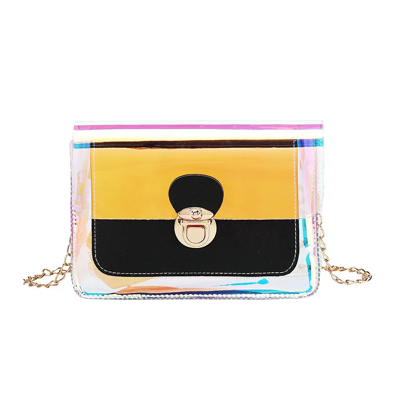 Foreign trade small bag women's bags2024 transparent laser small square bag Korean version women's shoulder bag