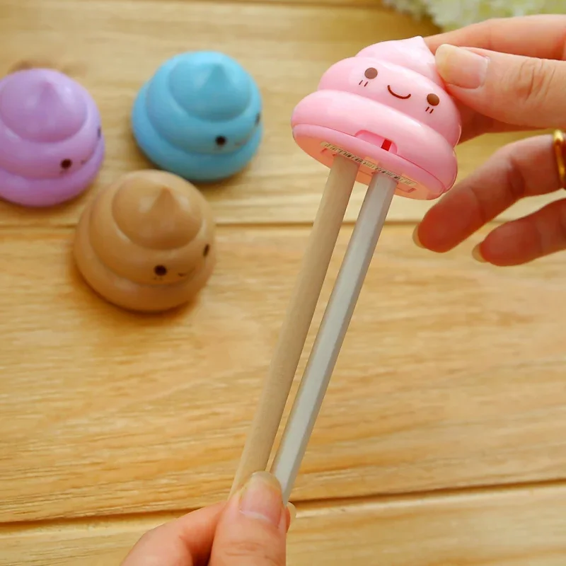 Cute Lovely Shite-Poo-Shaped Two-Hole Pencil Sharpener for School Stationery & Office Supply