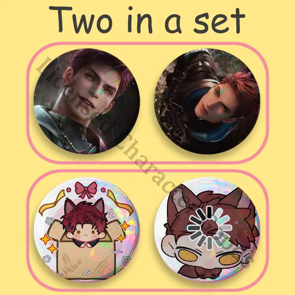 Ao Yin Valko L-Love and D-Deepspace 2-Piece Set Badges Merchandise Cosplay Nijigen Otaku Culture Large 75 58 44 32 25 mm Mini