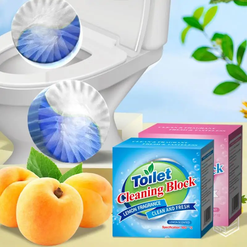 Scented Toilet Bowl Cleaner Concentrated Automatic Toilet Bowl Cleaner 12X Household Toilet Cleaner Toilet Bowl Cleaning Tablet