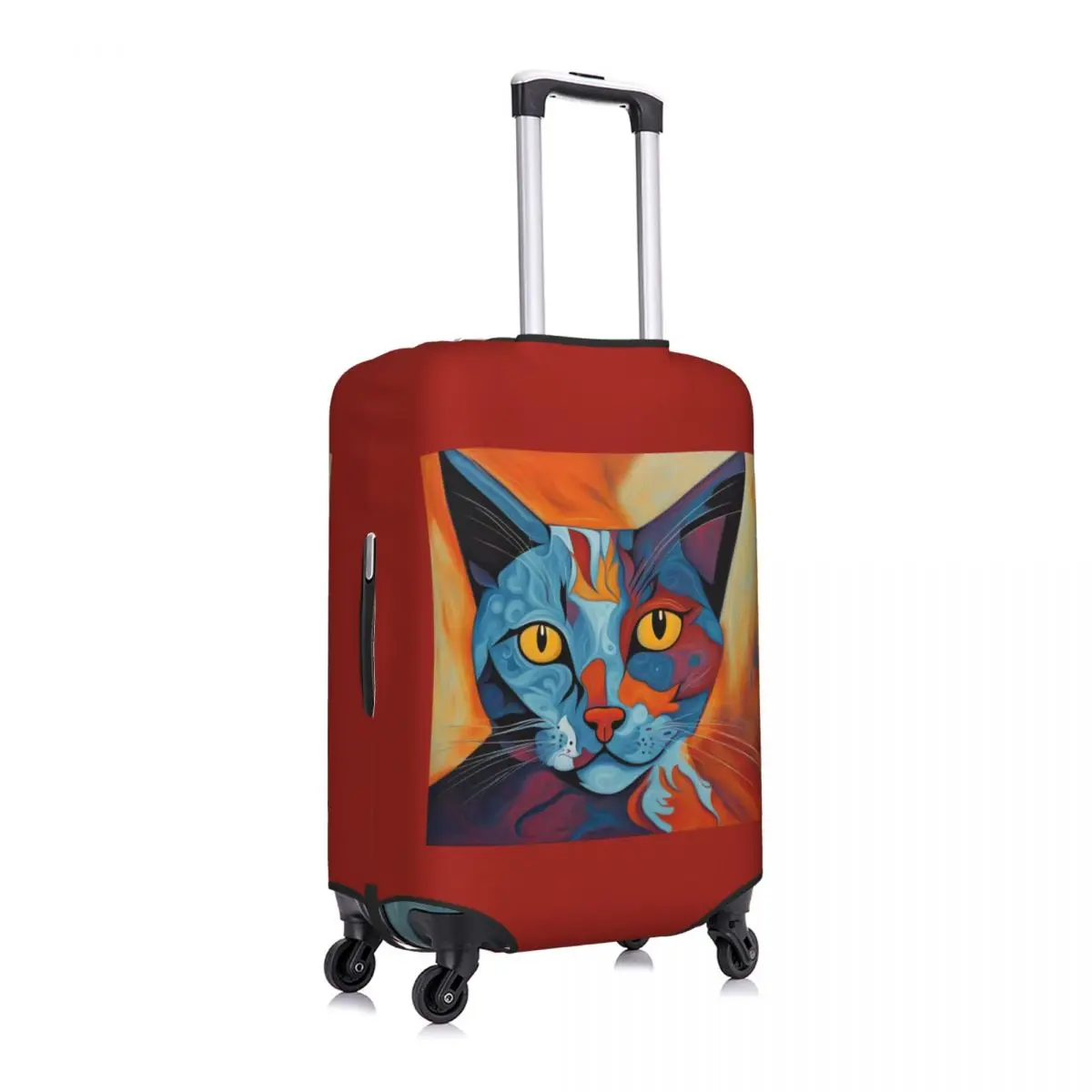 Animal Cat Suitcase Cover Neo Fauvism Cruise Trip Vacation Strectch Luggage Accesories Protector