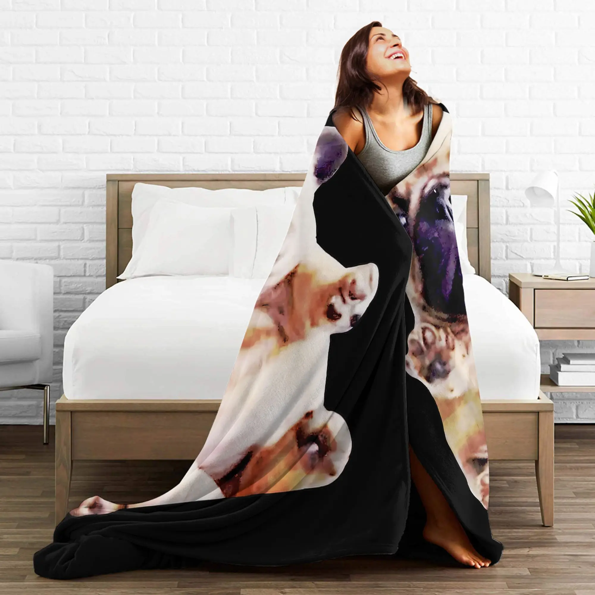 Pibble Meme مضحك الكلب الدماغ غسل بلدي البطن ميمي الفانيلا بطانية لينة الدافئة رمي بطانية للمنزل ديكور المفرش غطاء السرير #4