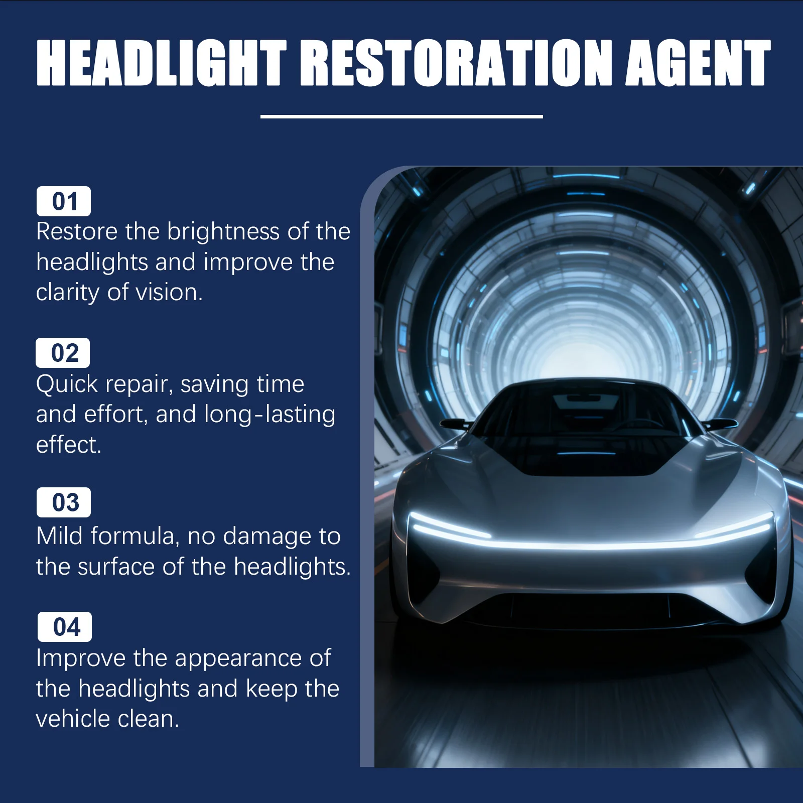 طقم ترميم المصابيح الأمامية منظف تلميع عدسة السيارة يزيل الاصفرار بشكل دائم للمصباح الأمامي الضبابي ويعيد الوضوح للرؤية الليلية #3
