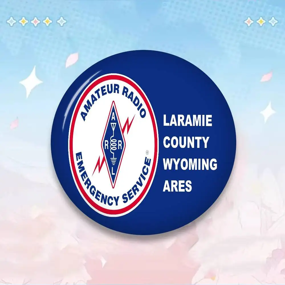 Licensed H-Ham Retro Radio Cartoon Brooches Anime Badge Round Handmade Brooch Lapel Pins Jewelry for Backpack Clothes Gifts view 6