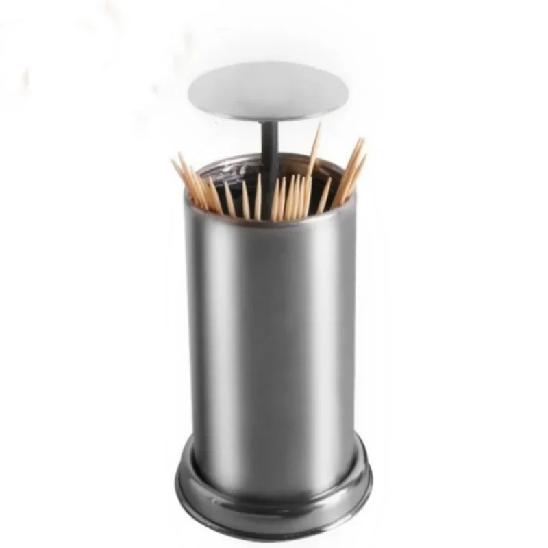 Stainless Steel Toothpick Holder Secret Stash Curing Dent Toothpick Dispenser Automatic Cotton Swab Organizer Decoration