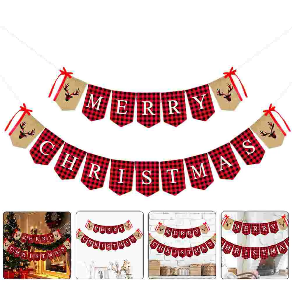 

Christmas Flag Party Banners Decor Buntings Festival The Decorative Xmas Cotton