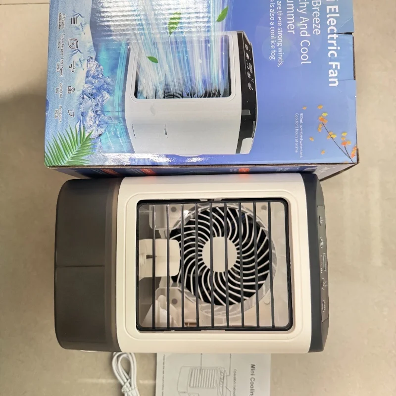 Personal Air Cooler Evaporative Portable AC With Colorful Atmosphere Light And Ice Box 3 Speed Adjustable Desktop Fan view 4