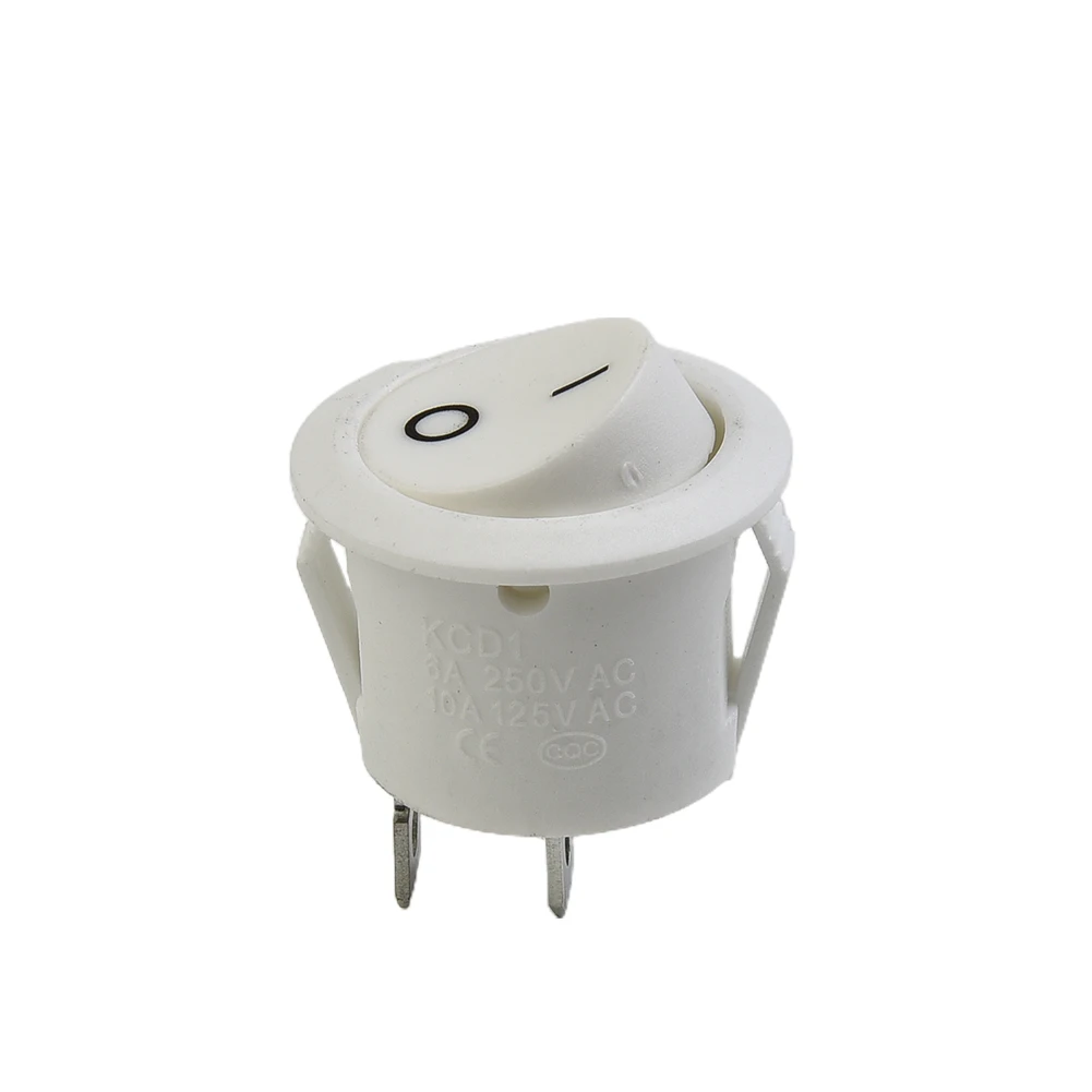 مفاتيح هزازة بيضاء مستديرة صغيرة ، 2 دبوس محطة سبست ، على الخروج ، المفاجئة للأضواء والأجهزة ، قطع الغيار ، 5 ~ #5