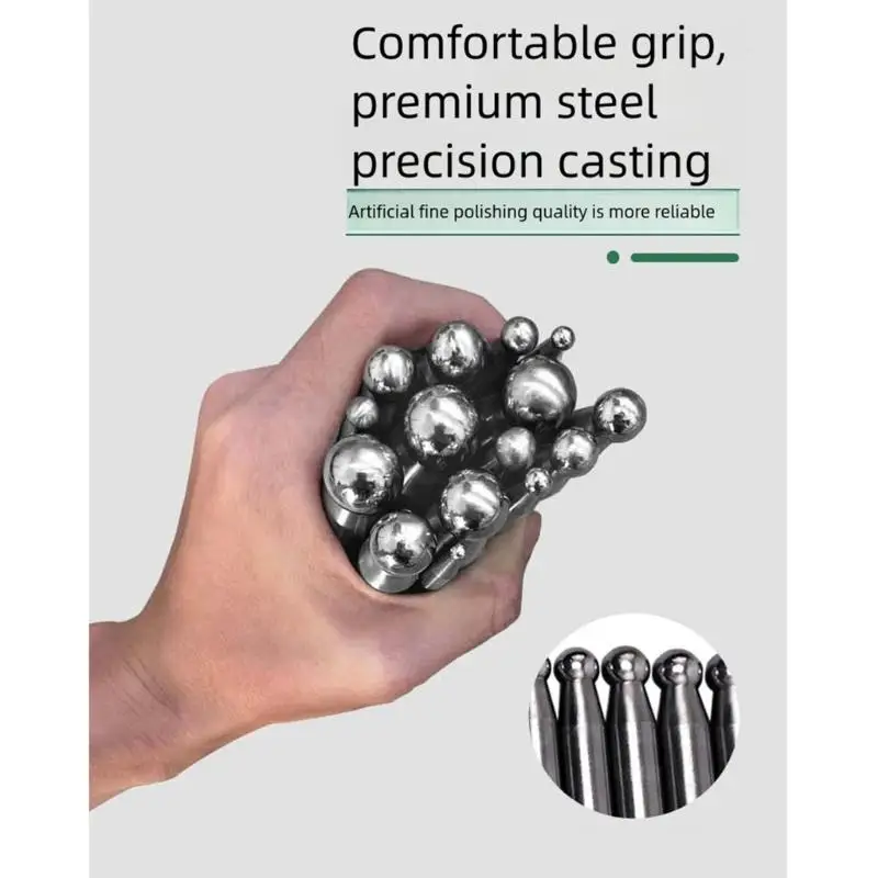 P9FE Schmuckmacher-Stahlstanzer-Set, 15/17-teilig, gehämmertes Metall-Stanzwerkzeug mit Koffer – Detail 7