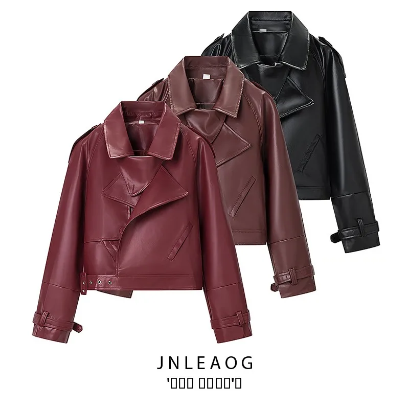 

JNLEAOG женское мотоциклетное пальто Jaet, осеннее новое универсальное высококачественное пальто из полиэстера для женщин
