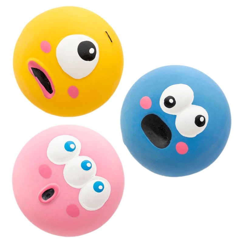 Dog Chew Squeak Balls Soft Safe Rubber Ball for Puppy for Play Traini