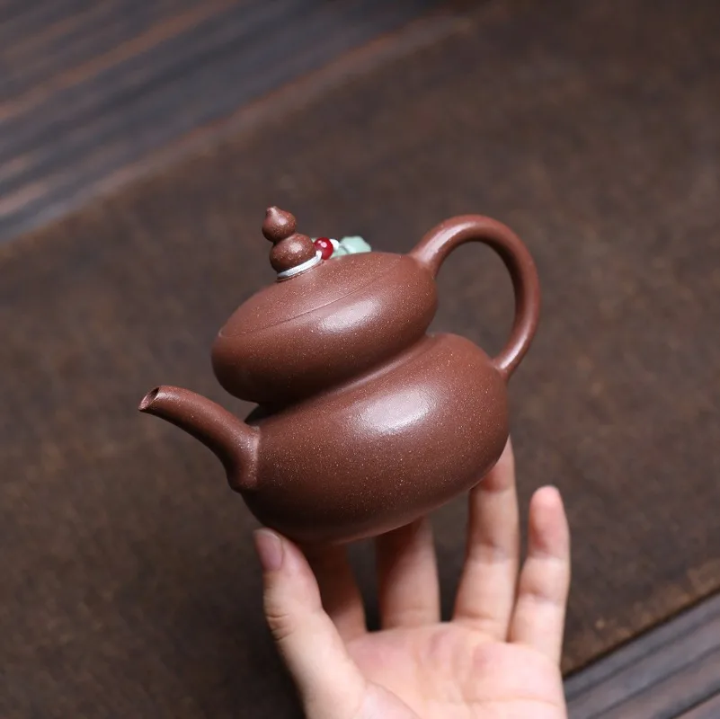 Yixing Handmade Purple Clay Teapot, Raw Ore, Tea Pot, Both Fortune and Prosperity Kung Fu Tea Set 190ml view 4