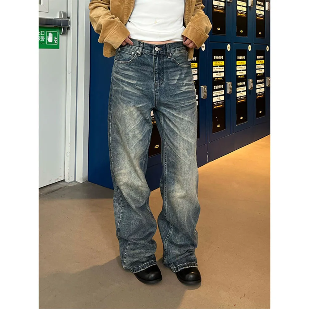 Trend Woman Jeans Retro Style Wide Leg Pants Casual 2026 Denim Woman Trousers High Waist Long Pants Solid Color Jeans