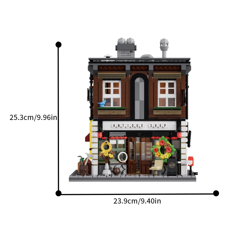 Antieke Winkel Model Bouwsteen MOC 1954PCS Modulaire Architectuur Stad Street View Bricks DIY Speelgoed Creatief Idee Cadeau Kind Volwassen