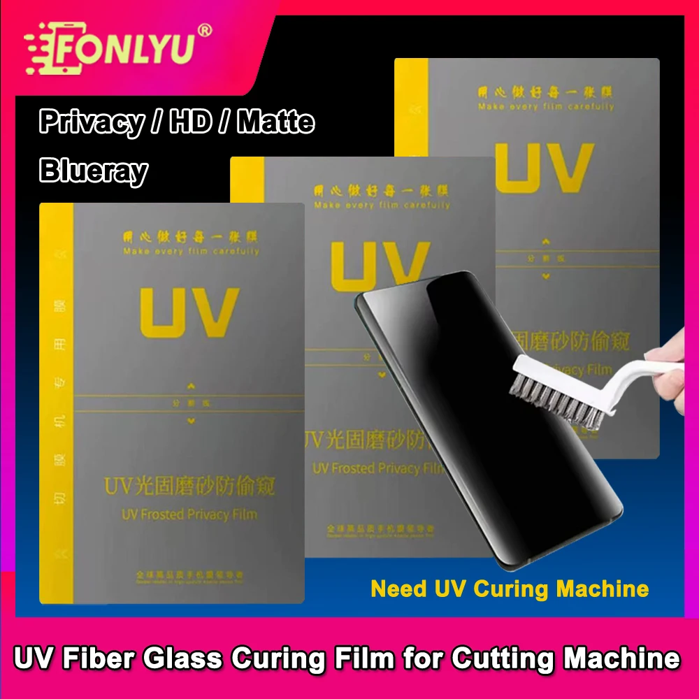 

FONLYU UV Optical Fiber Hydrogel Film Screen Protector Soft Curved 5H Hardness Universal Size For Mobile Phone Screenguard 20pcs