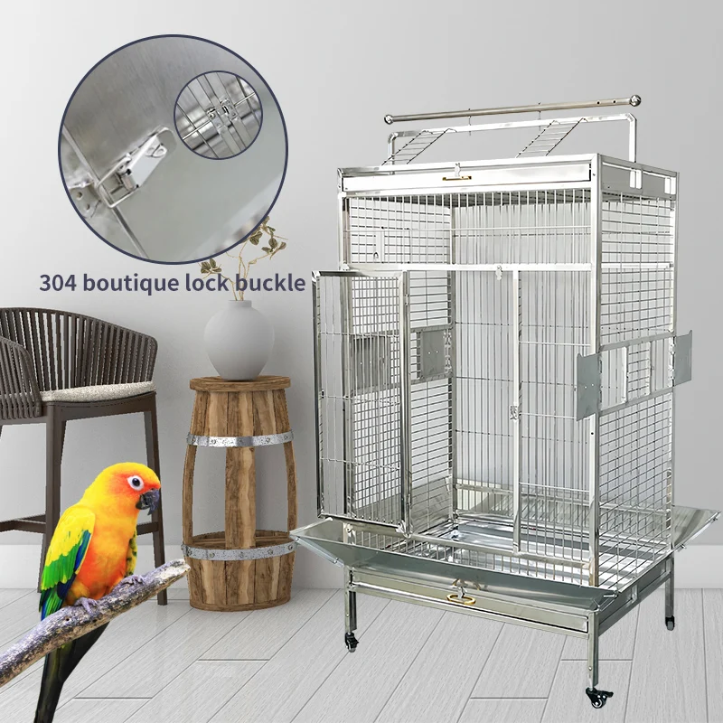 Stainless Steel Bird Cage Parrot Budgerigar Pegion Breeding Bird Show Cage Large Design For Sale