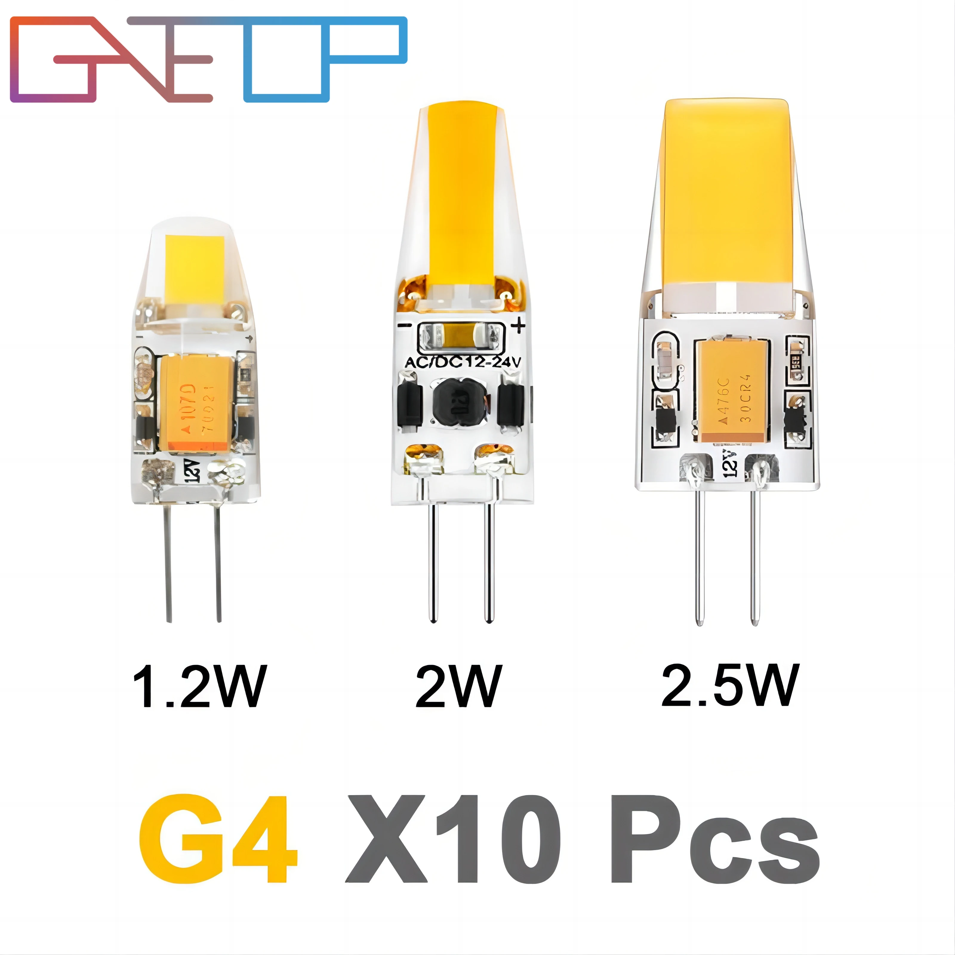 10PCS 12V AC/DC G4 COB Lamp LED AC/DC 12V Corn Light 1.2W 2W 2.5W Spotlight Chandelier Bulb Replace Halogen Lamps