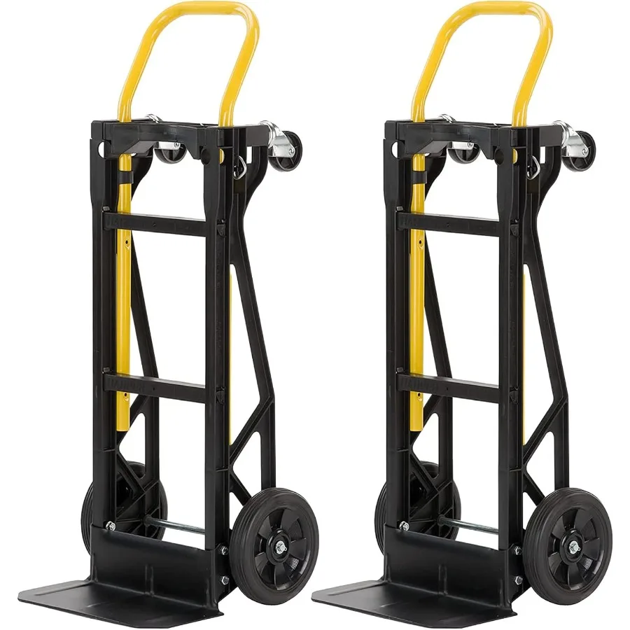 

Dual Convertible Cart and Dolly with 8 Inch Pneumatic Wheels for HeavyDuty Industrial and Warehouse Use Glass Filled Nylon Fram