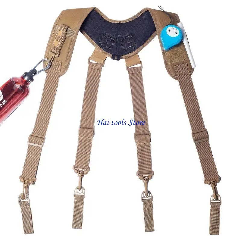 X37E Duty Belt Harness Suspenders Practical Tactical-Suspenders with Keychain Belt X Type Adjustable Equipage for Duty Belt