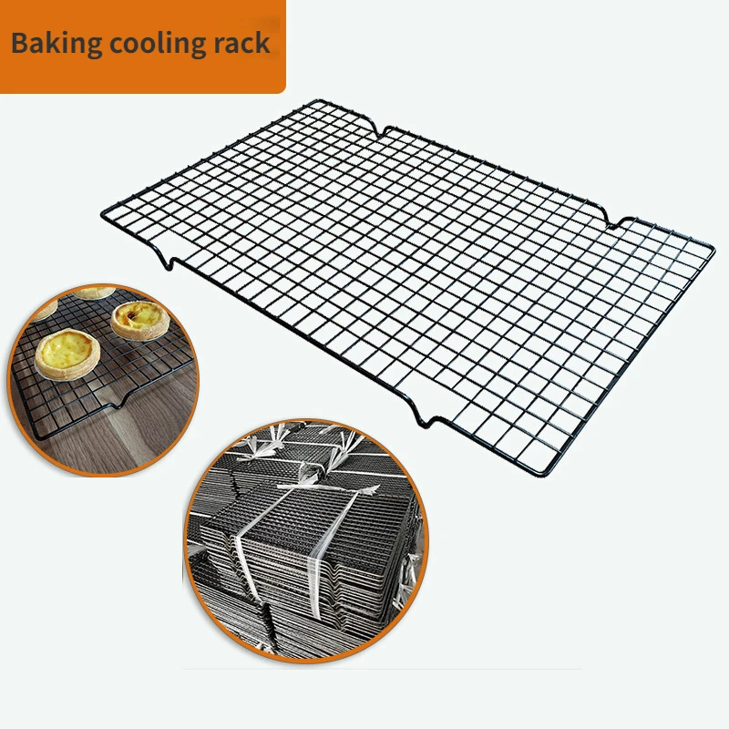 2-in-1 Quadratisches Kühl- und Backgestell, Edelstahl mit Schwarzer Antihaftbeschichtung für Kuchen, Kekse, Brot, Gebäck Backblech