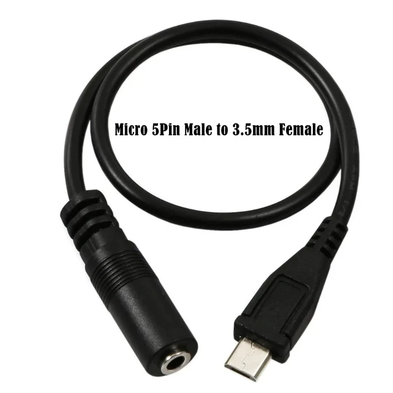 5pin Micro Usb Male 3.5mm Female Audio Cable Adapter 5p Mini Usb Male 3.5 Female Audio Line Connector Mini Micro Usb 3.5 Convert