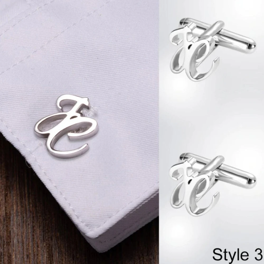 Personalized Mens Cufflinks Custom Logo Letter Cuffs Button for Grooms Shirt Clothes Cuff Links Stainless Steel Wedding Jewelry