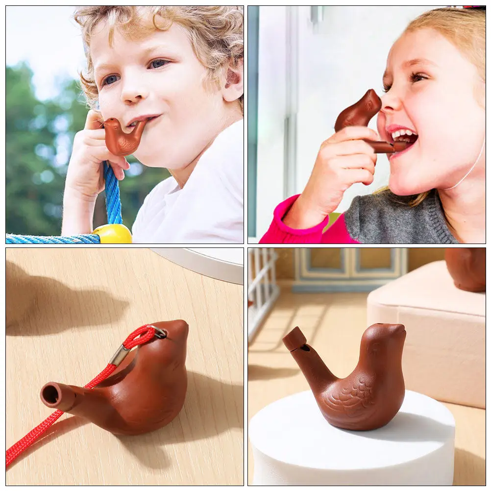 4Pcs Purple Clay Bird Whistle Water Activated Songbird Caller Compact Outdoor Fun Whistle for Adults Camping Travel