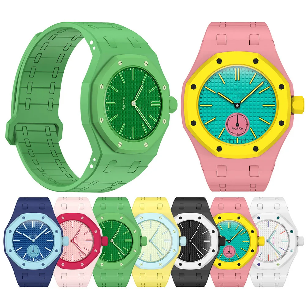 Silikonowy pasek BEHUA + obudowa PC do zegarka Swatch X AP Royal Pop Pocket Watch, adapter do zegarka na rękę, zintegrowane akcesoria do paska. — zdjęcie produktu 6