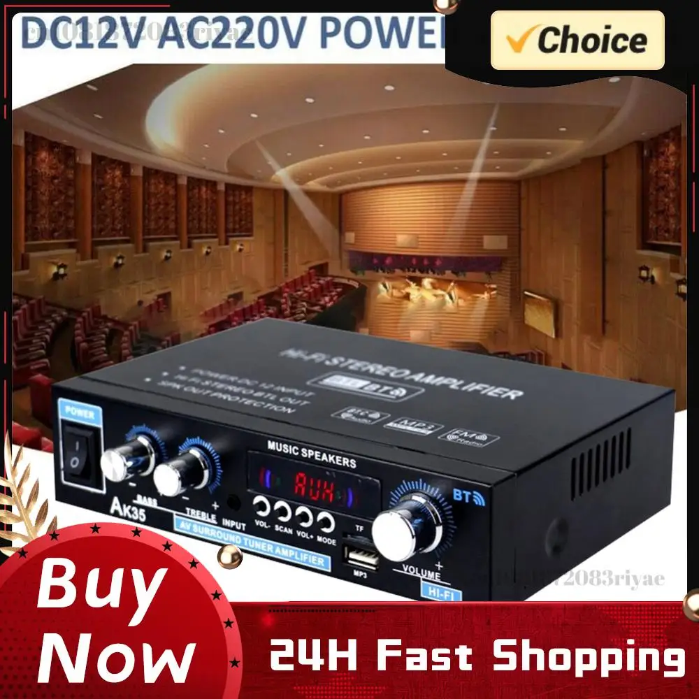 

AK35 Bluetooth-compatible HiFi Stereo Audio Power Amplifier Dual Channel Power Amp with USB TF RCA AUX Input + Remote Control